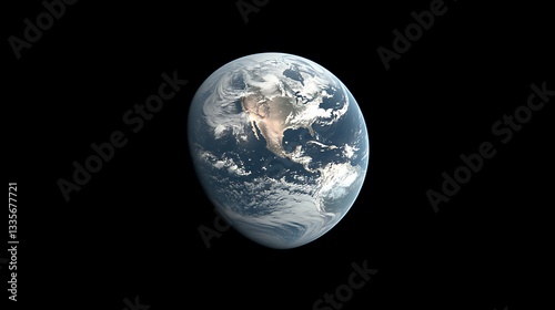 Earth from space, showing North America and cloud cover.