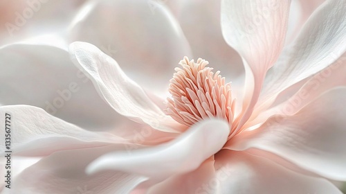 Close-Up of Intricately Detailed Magnolia Bloom in Soft Light