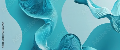 aquamarine pattern on cyan plain background digital abstract art work illustration design