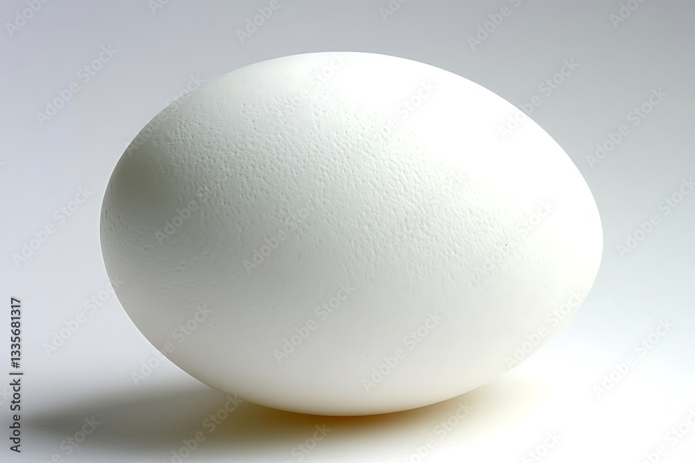 Single white egg, studio shot Single white egg, studio shot
