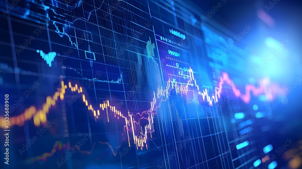 Abstract Forex Trading Background with Wave-Like Price Trends and Soft Gradient Lighting Abstract Forex Trading Background with Wave-Like Price Trends and Soft Gradient Lighting