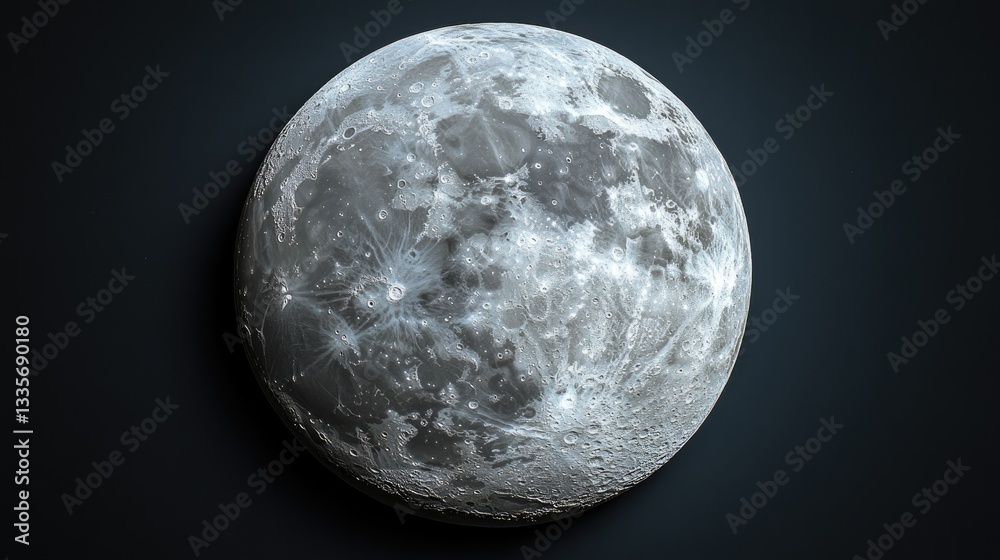 Fototapeta premium Full Moon in Dark Sky