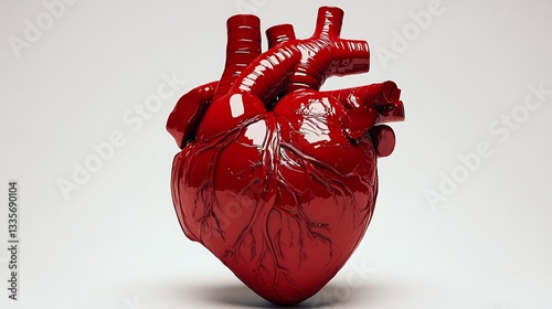 Red heart, anatomical model, studio shot