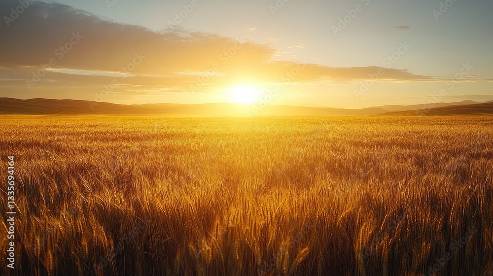 Golden Wheat Field at Sunset Golden Wheat Field at Sunset