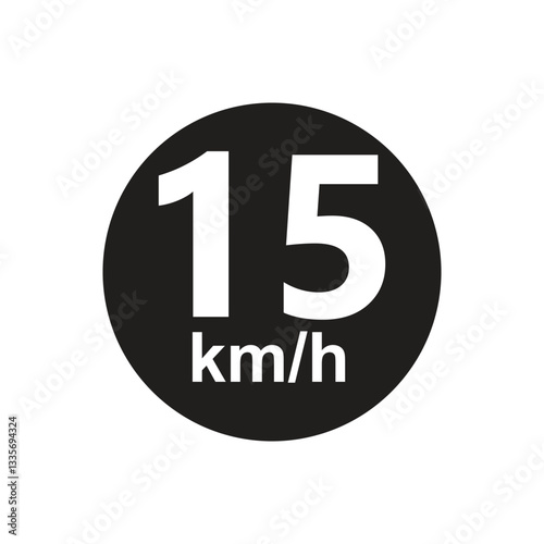 Speed limit 15 kmh Sticker vector illustration