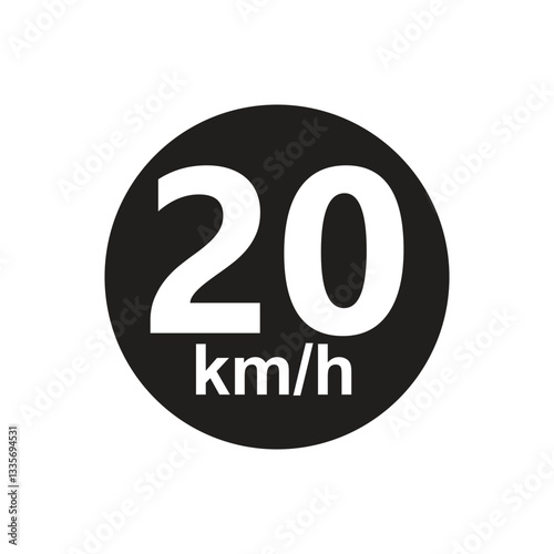 Speed limit 20 kmh Sticker vector illustration