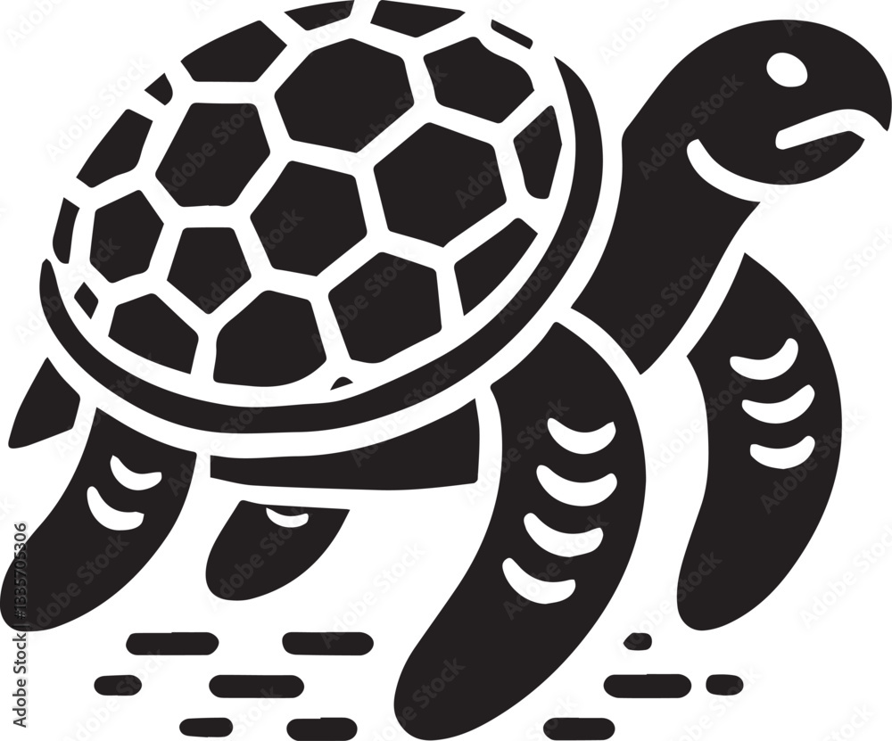 Fototapeta premium turtle vector, turtle logo silhouette vector, turtle vector illustration