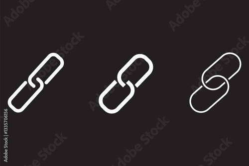 Link icon, hyperlink sign, interlink signal, linking symbol. Link icon vector isolated on circle background. Link style.