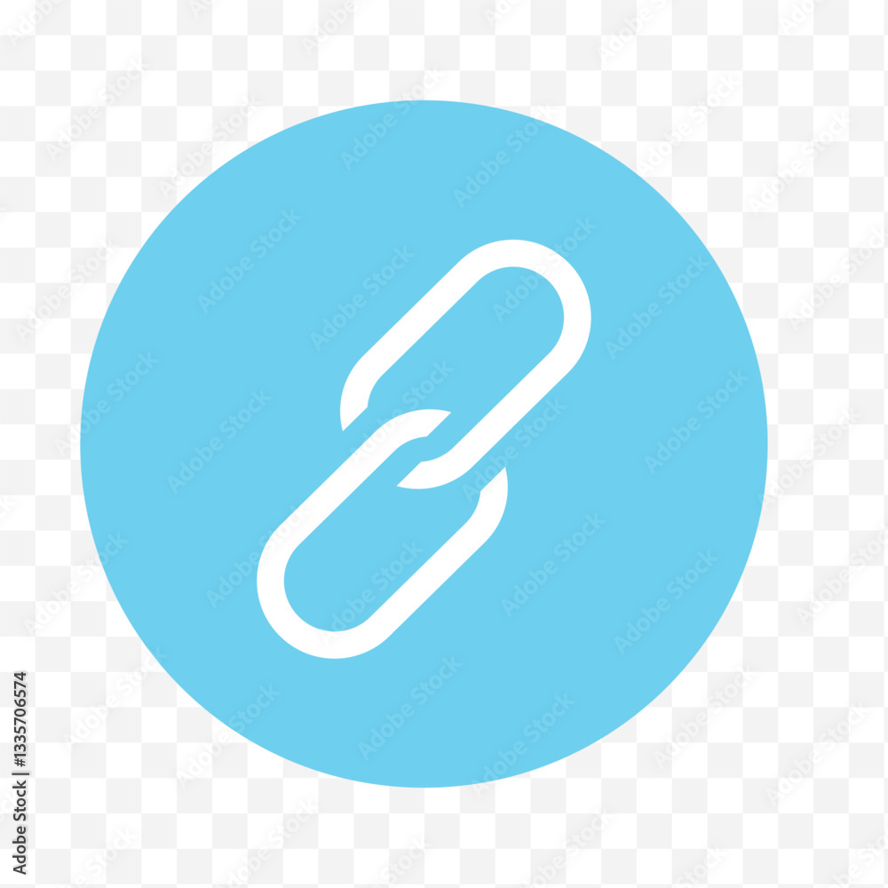 Link icon, hyperlink sign, interlink signal, linking symbol. Link icon vector isolated on circle background. Link style. Link icon, hyperlink sign, interlink signal, linking symbol. Link icon vector isolated on circle background. Link style.