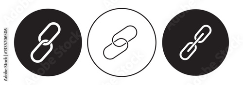 Link icon, hyperlink sign, interlink signal, linking symbol. Link icon vector isolated on circle background. Link style.