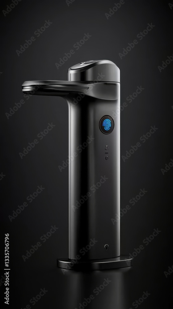 Sleek Black Modern Water Dispenser with Digital Display