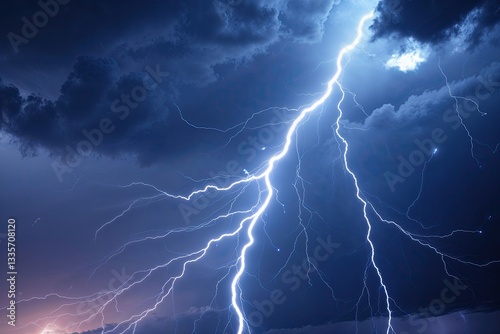 Shiny Lightning Vector Thunderstorm Background with Electric Effects