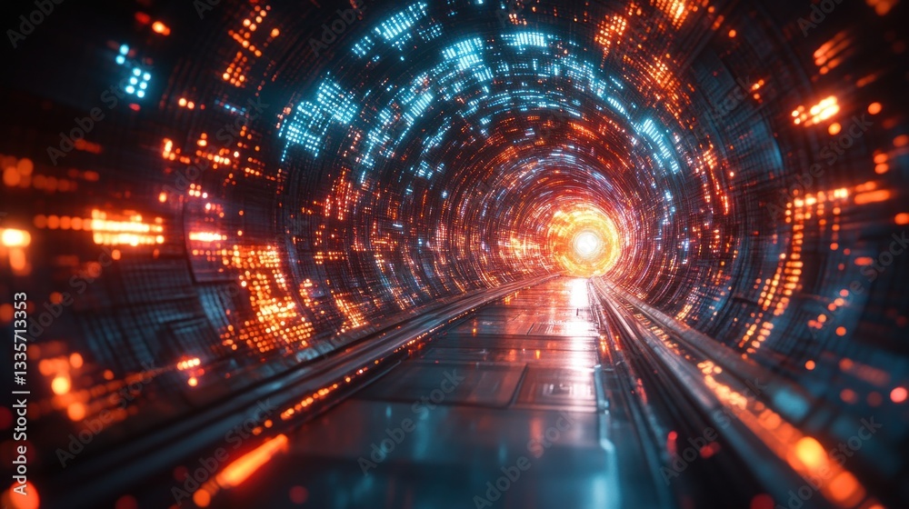Futuristic Neon Tunnel: A Journey Through Digital Space Futuristic Neon Tunnel: A Journey Through Digital Space