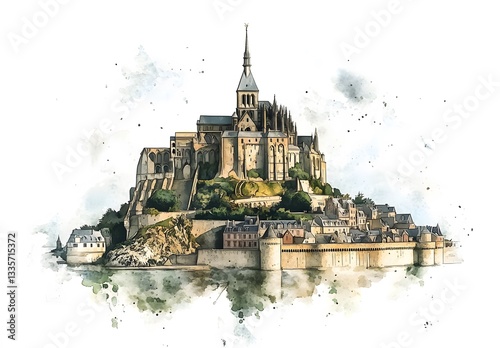 Majestic Mont Saint Michel Abbey and Town