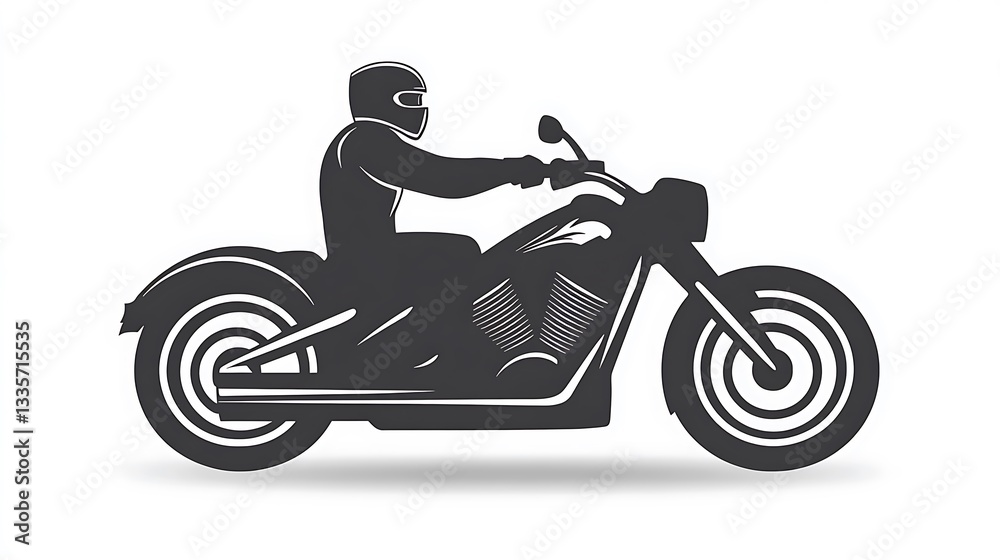 Fototapeta premium Rider on Cruiser Motorcycle