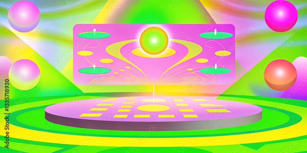 Obraz premium A holographic 3D interface with floating futuristic data points