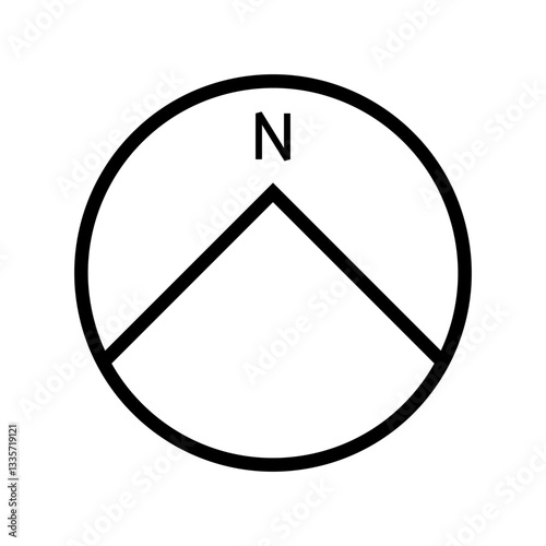 Architectural north arrow and compass outline vector
