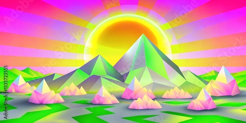 A surreal geometric vortex made of rotation polygonal layers.