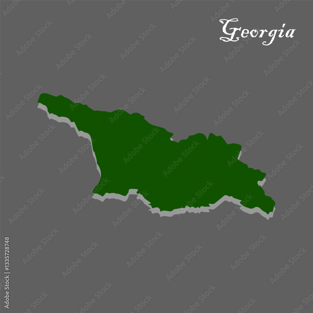 Fototapeta premium Green Georgia map icon. Vector