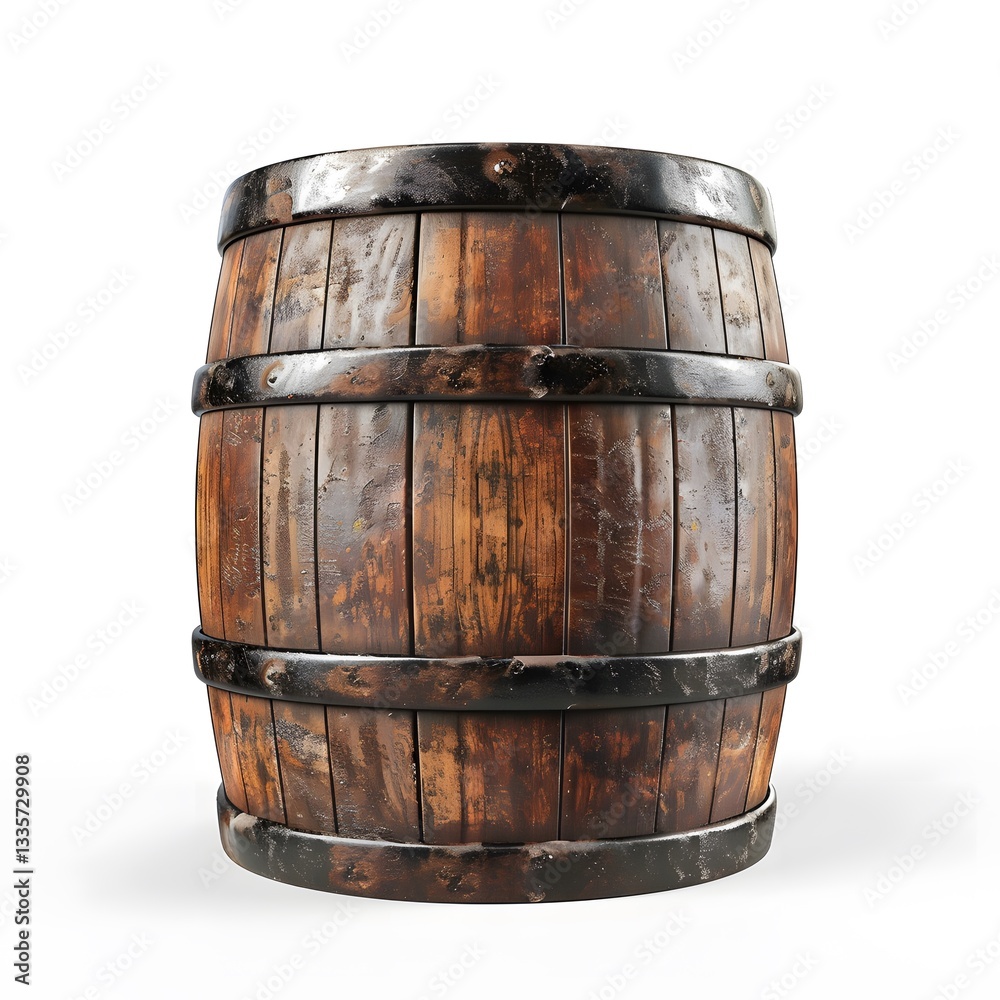 Fototapeta premium Antique Wooden Barrel for Vintage Storage and Decoration Purposes