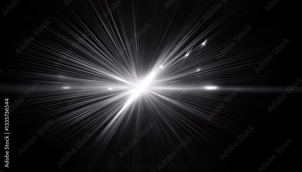 Fototapeta premium silver sparkle lights flashing lights light effects sunlight lens flare glowing ray beams sparkling starsicon on black background