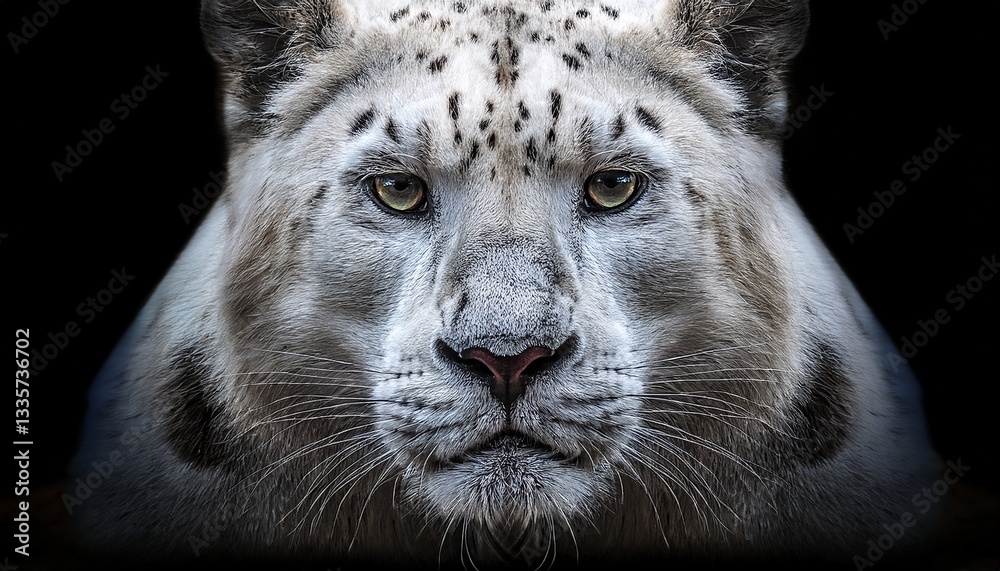 Obraz premium white panther black line defined