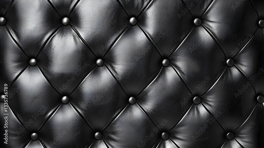 Naklejka premium Elegant Black Leather Texture with Subtle Highlights and Grain Details