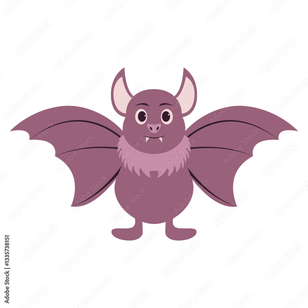 Fototapeta premium Cute Bat Cartoon Character. Isolated on White Background.