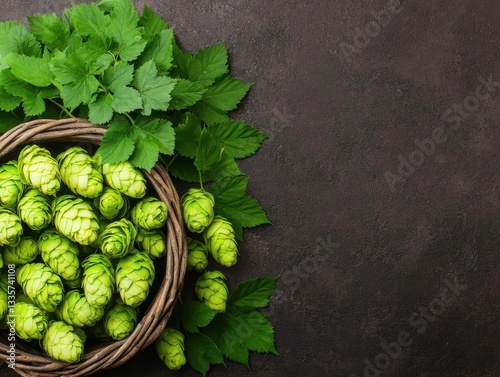 craft beer IPA styles beer culture. Homebrewing IPA process with a kettle of boiling wort, fresh hops, and detailed brewing notes photo