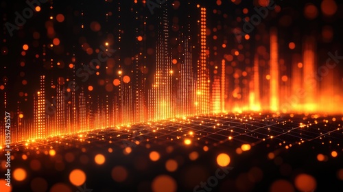 Abstract city lights digital art futuristic background