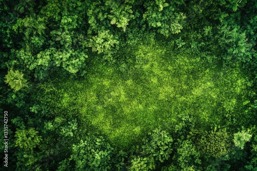 Wallpaper Mural High Resolution Visual of Top View Peaceful Green Land Torontodigital.ca