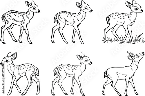 Baby Deer Silhouette Collection.