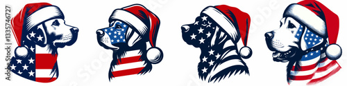 Labrador Retriever Dog wear santa hat as Santa Claus 0803 5224 vector illustration a jolly pup brings Christmas cheer