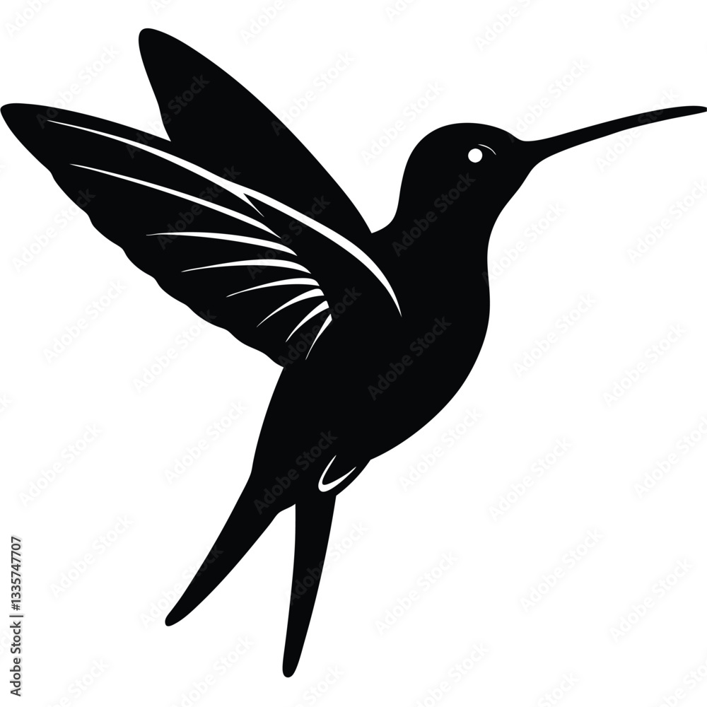 Obraz premium hummingbird silhouette vector