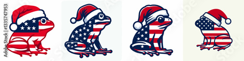 Frog wear santa hat as Santa Claus 0803 1129 vector illustration a jolly amphibian celebrating Christmas