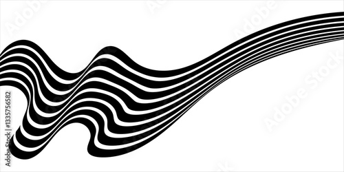 Abstract perspective line stripes with 3d dimensional effect