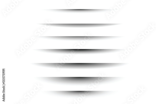 Set of transparent shadows. Realistic shadow effect. Poster, flyer, business card, banner. On a transparent background.