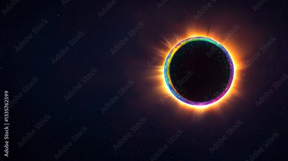 Cosmic Eclipse Vibrant Nebula Starry Night Space Background Cosmic Eclipse Vibrant Nebula Starry Night Space Background