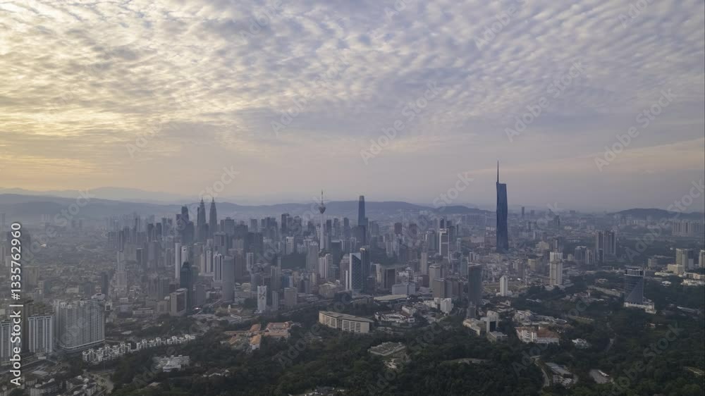 A panoramic view of Kuala Lumpur, showcasing the city's impressive density and architectural diversity. A panoramic view of Kuala Lumpur, showcasing the city's impressive density and architectural diversity.