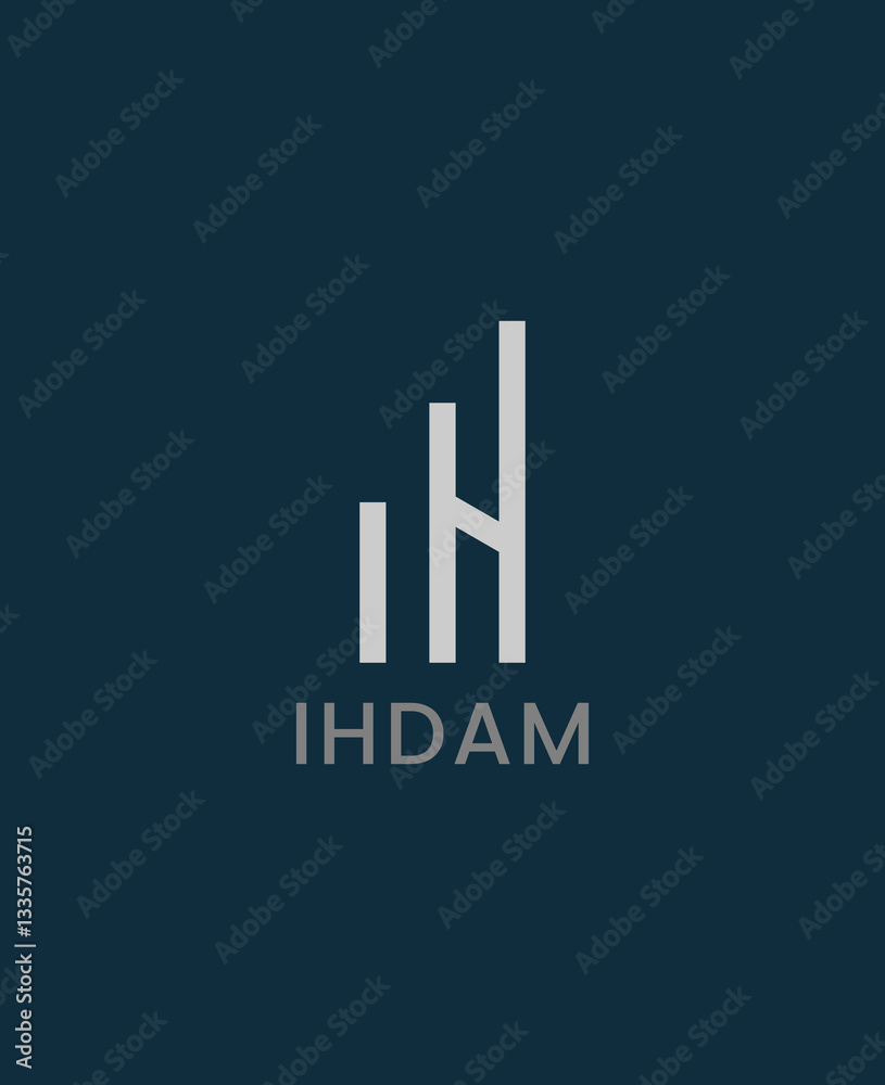 Fototapeta premium Letter IH Building Architect Logo Concept. Intial I H Real Estate Logo Design Template for Company, Building Vector
