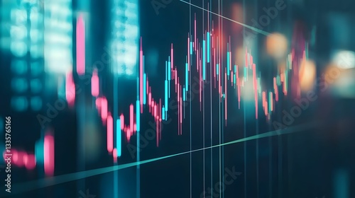 Minimalist Forex Trading Candlestick Chart with Clean Design and Soft Neon Highlights