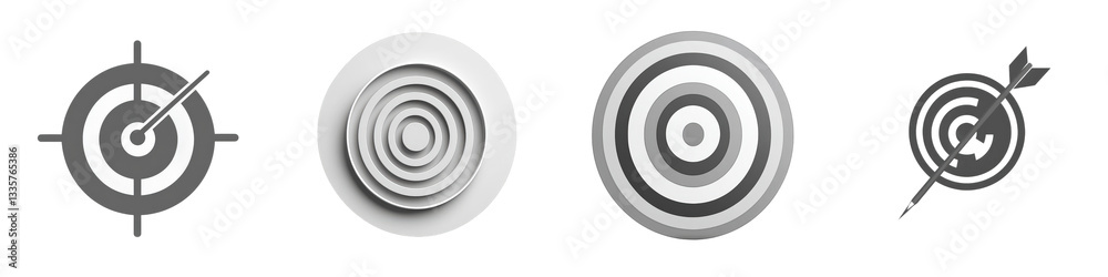 Abstract Target Icons Design isolated on white or transparent Abstract Target Icons Design isolated on white or transparent