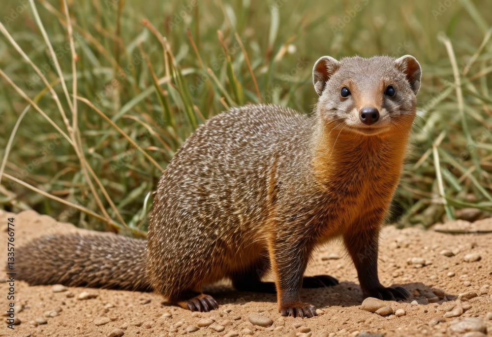 Fototapeta premium There's a little animal standing in the dirt