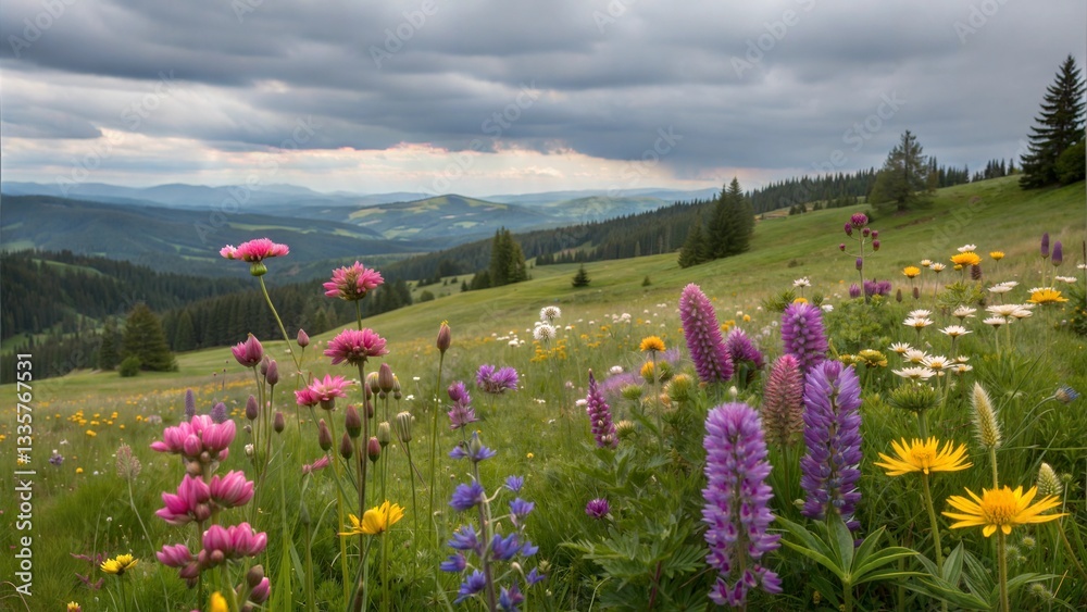 Obraz premium Vibrant Wildflower Meadow in Bloom 