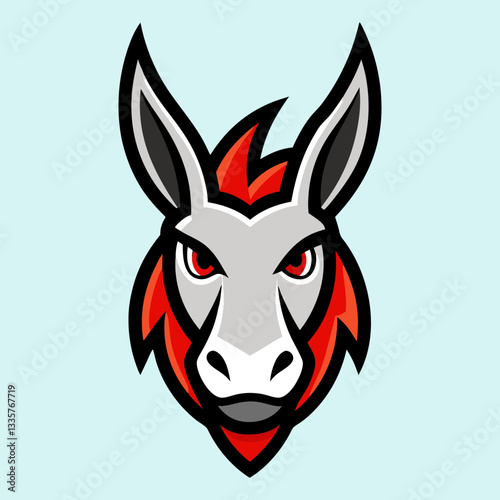 Donkey head mascot logo design vector