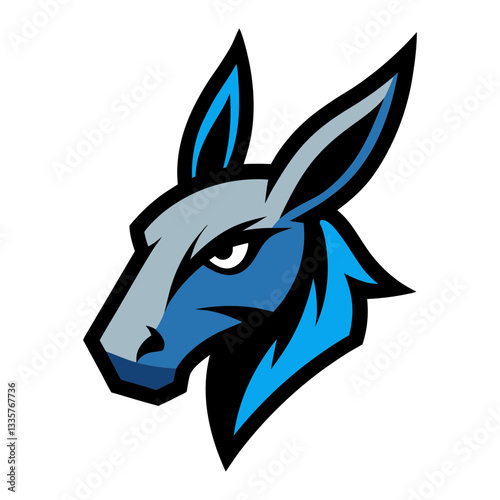 Donkey head mascot logo design vector