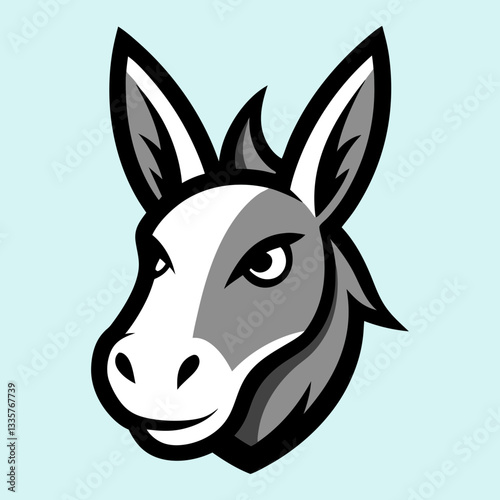 Donkey head mascot logo design vector