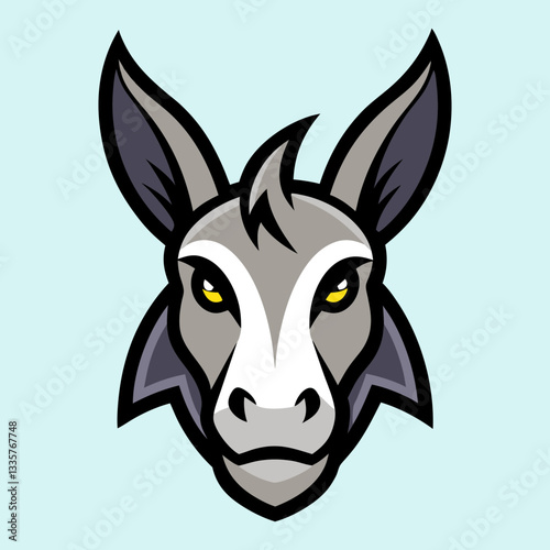 Donkey head mascot logo design vector
