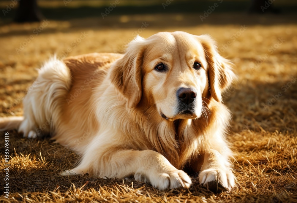 Obraz premium There's a dog lying in the grass