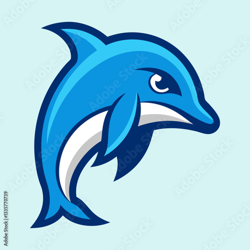 Dolphin head mascot logo design vector